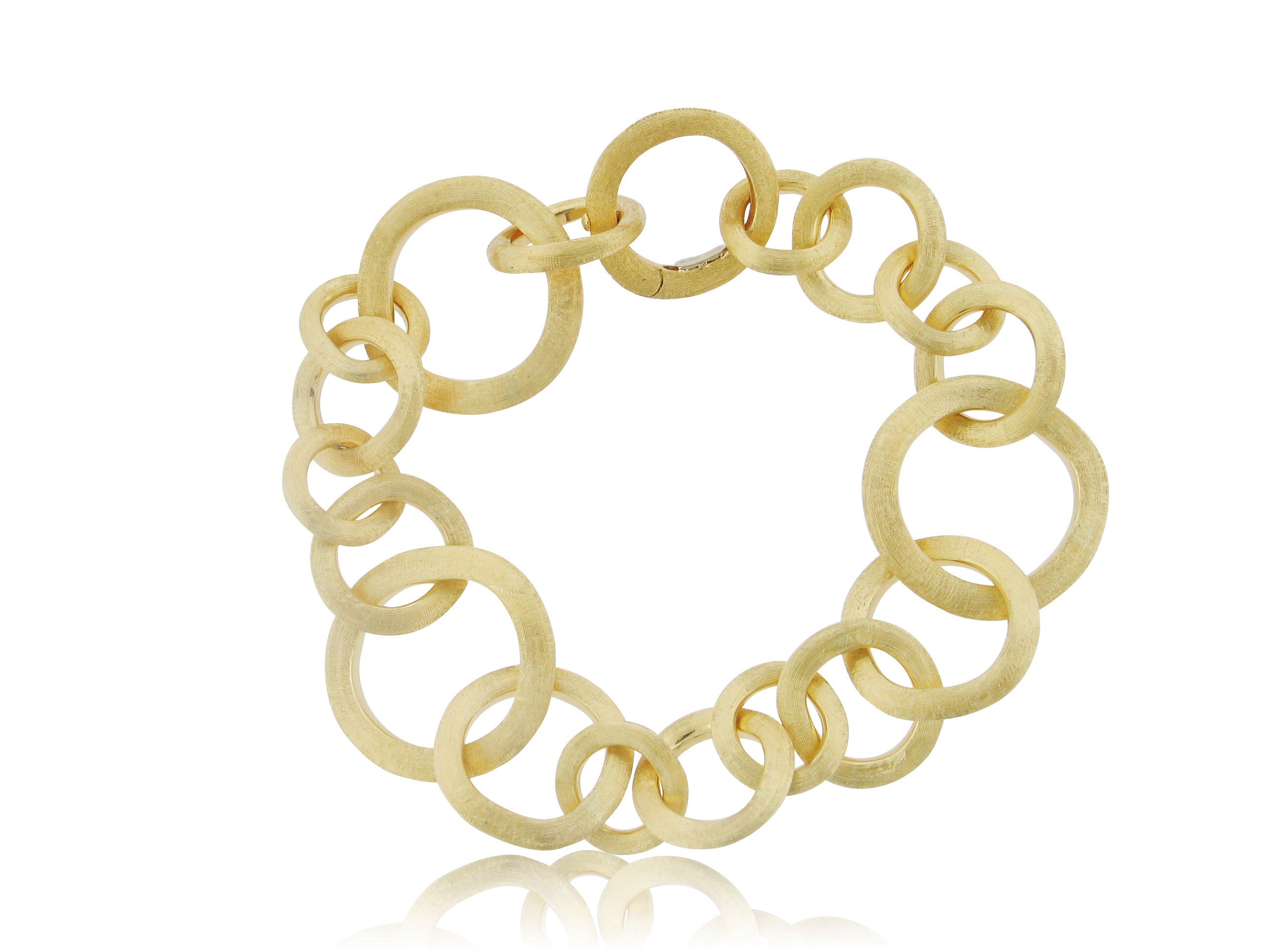 MARCO BICEGO 18K YELLOW GOLD SATIN FINISHED LINK BRACELET FROM THE JAIPUR COLLECTION