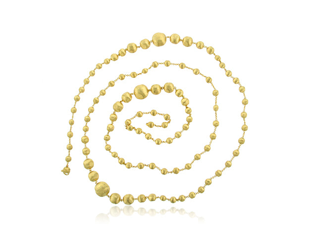 MARCO BICEGO 18K YELLOW GOLD 47" INCH LONG BEADED NECKLACE FROM THE AFRICA COLLECTION