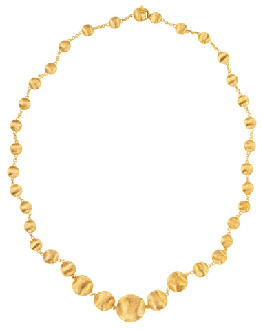 18K YELLOW GOLD 16 INCH LONG BEADED NECKLACE FROM THE AFRICA COLLECTION