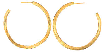 MARCO BICEGO 18K YELLOW GOLD SATIN FINISH HOOP EARRINGS FROM THE JAIPUR COLLECTION