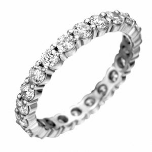 MEMOIRE 18K WHITE GOLD 2.00CT DIAMOND ETERNITY BAND FROM THE PETITE PRONG COLLECTION