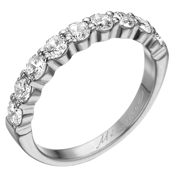 MEMOIRE 18K WHITE GOLD DIAMOND WEDDING RING — MulloysJewelry