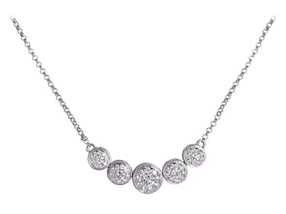 MEMOIRE 18K WHITE GOLD 0.66CT DIAMOND 5 STATION NECKLACE FROM THE BOUQUETS COLLECTION