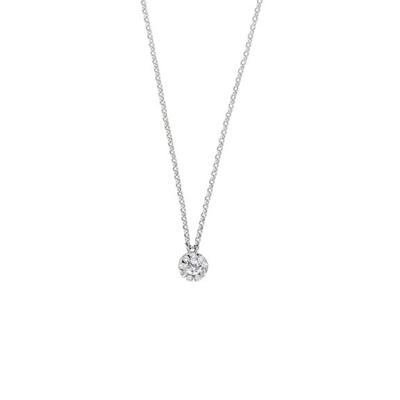 MEMOIRE 18K WHITE GOLD 0.33CT DIAMOND PENDANT FROM THE BOUQUETS COLLECTION