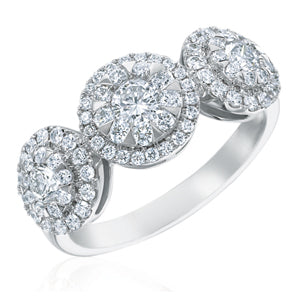 MEMOIRE 18K WHITE GOLD 1.00CT TOTAL WEIGHT DIAMOND RING FROM THE BOUQUETS COLLECTION