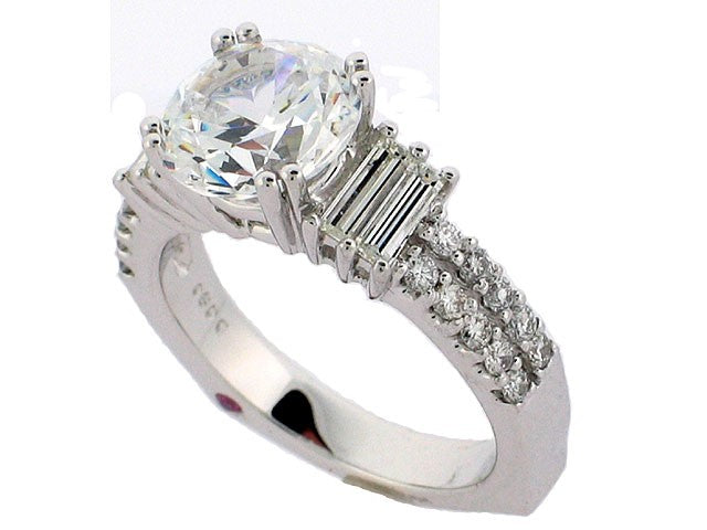 MULLOYS 18K WHITE GOLD 0.89CT VS/G DIAMOND ENGAGEMENT RING MOUNTING (CENTER STONE SOLD SEPARATELY) FROM THE SIGNATURE COLLECTION