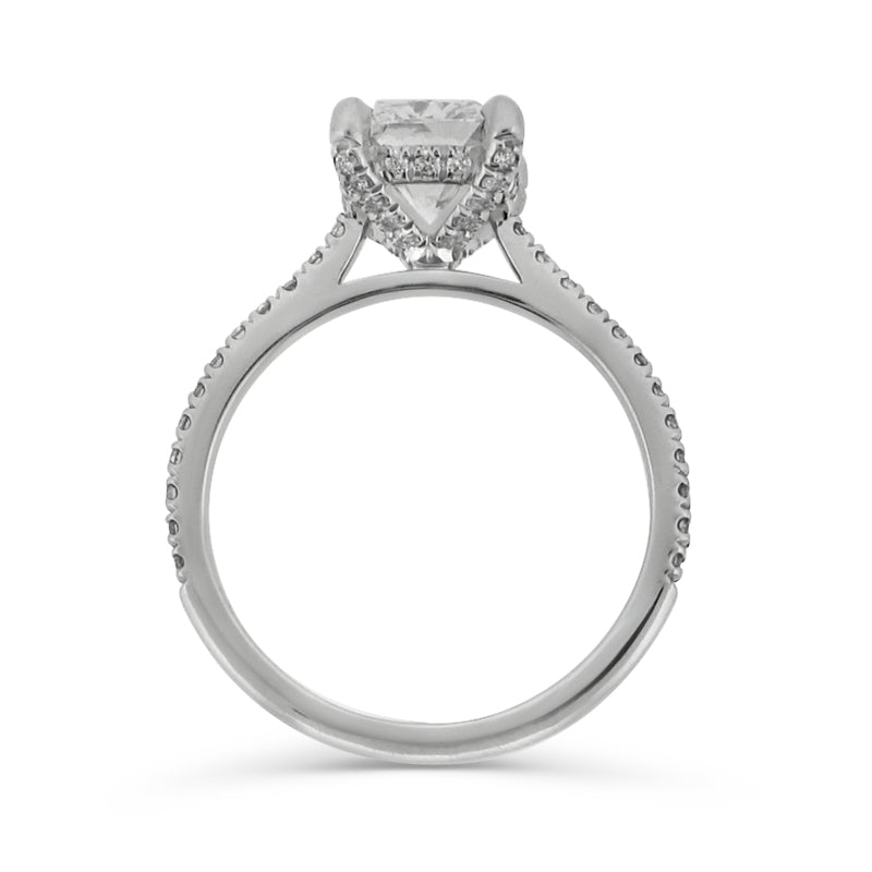 PRIVE' PLATINUM 1.91CT CUSHION ENGAGEMENT RING WITH 0.27CT ACCENTING DIAMONDS