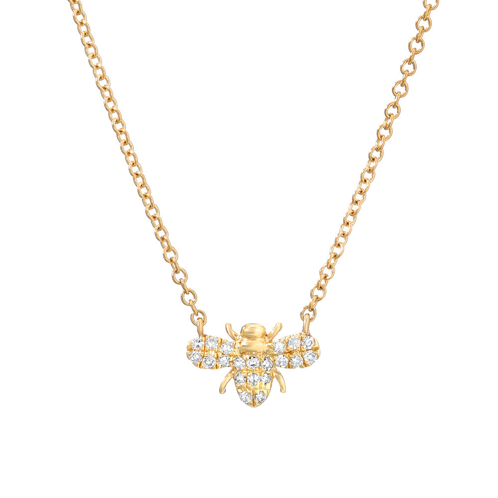 14KY GOLD & DIAMOND PETITE BEE PENDANT