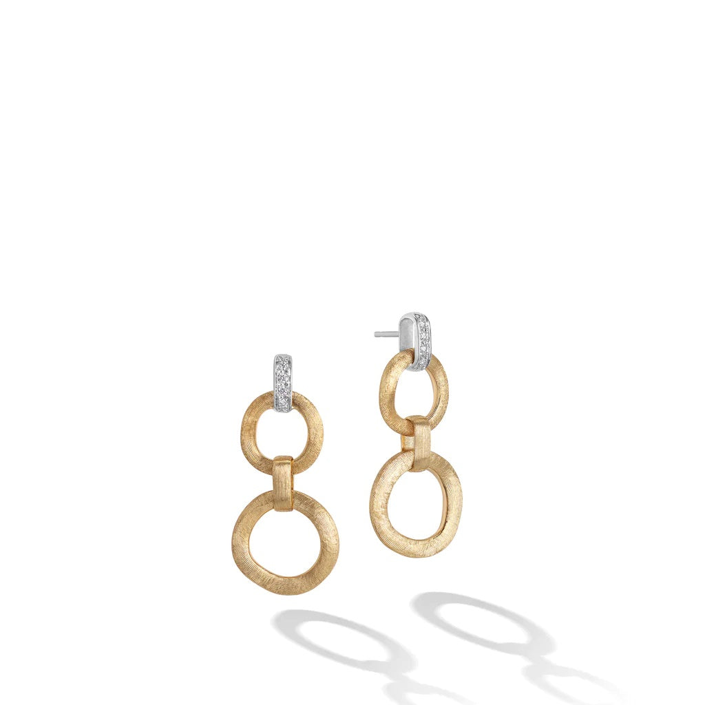 18K YELLOW GOLD AND DIAMOND EARRINGS FROM THE JAIPUR LINK COLLECTION