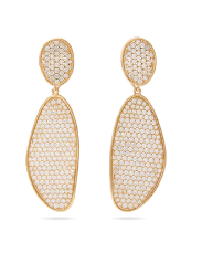 Lunaria Collection 18K Yellow Gold and Diamond Pavé Elongated Double Drop Earrings