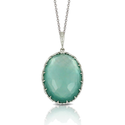 Doves Green Amethyst/White MOP/Green Agate Pendant