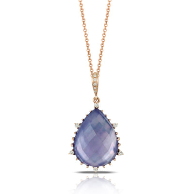 Doves Amethyst/Pink MOP/Lapis Pendant