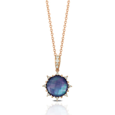 Doves Amethyst/Pink MOP/Lapis Pendant