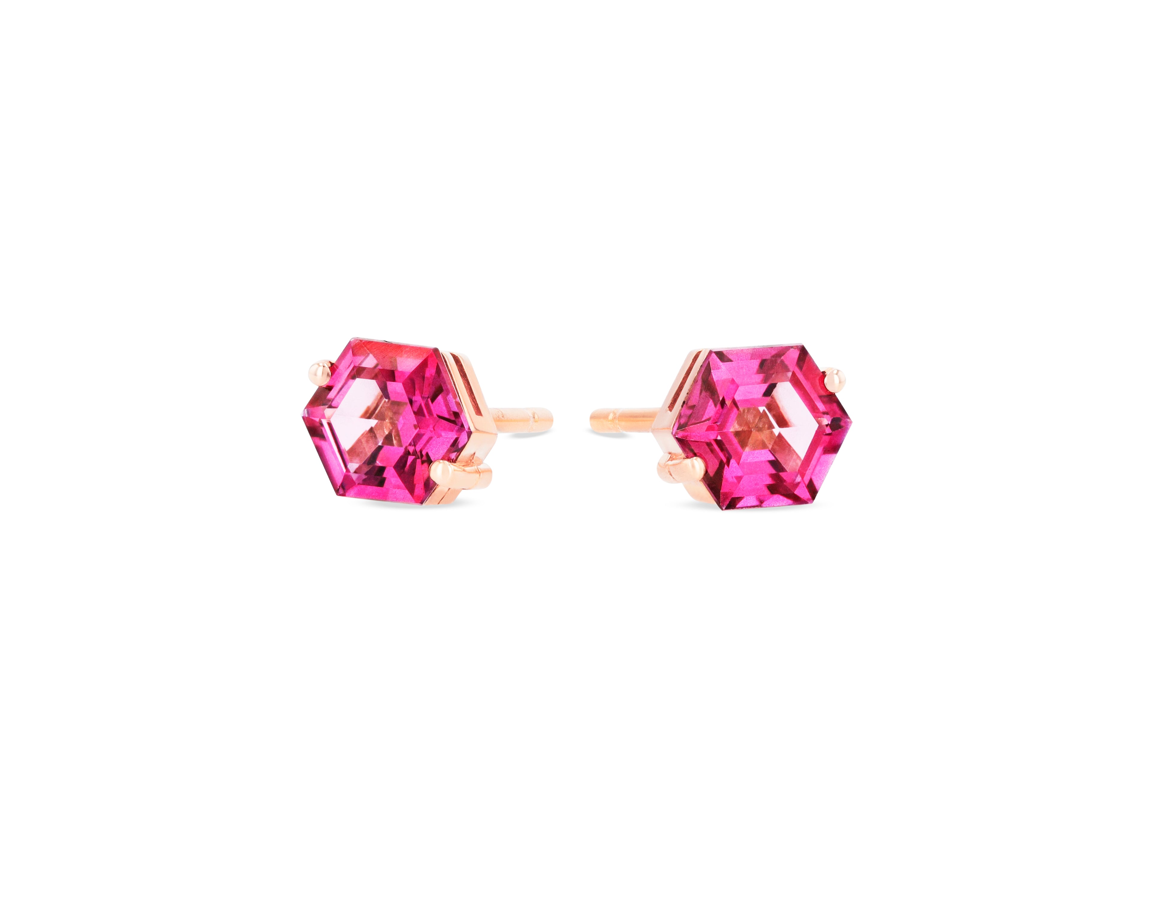 SUZANNE KALAN 14K ROSE GOLD & PINK TOPAZ STUDS