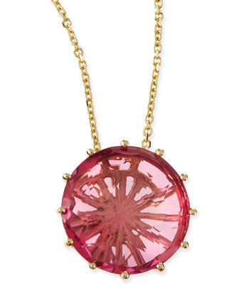 KALAN By Suzanne Kalan12mm Round Pink Topaz Pendant Necklace