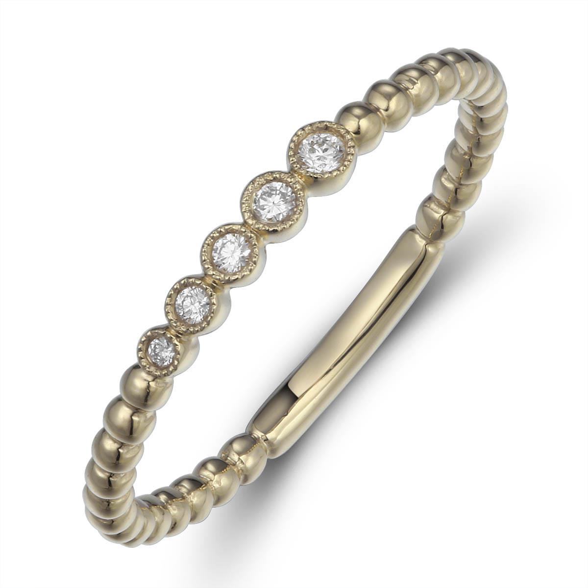 PRIVE 18K YELLOW GOLD 0.06CT DIAMOND STACKABLE BAND
