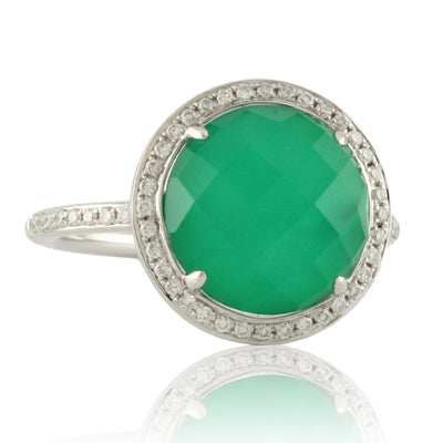 Doves Green Agate Ring
