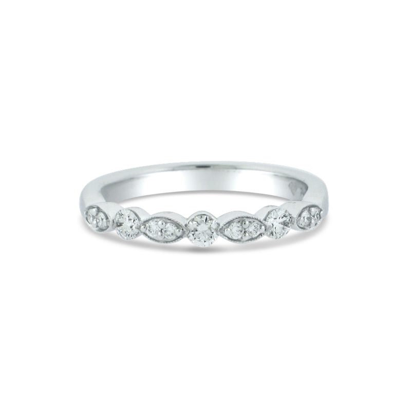 PRIVE' 18K WHITE GOLD 0.28CT DIAMOND STACKABLE WEDDING BAND