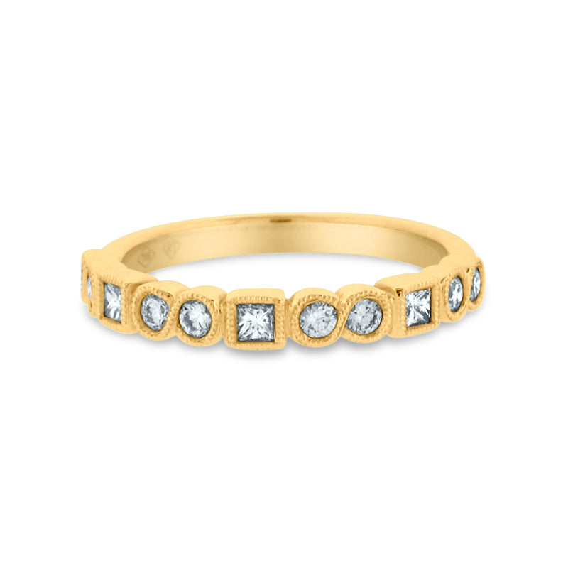 PRIVE' 18K YELLOW GOLD & 0.36CT STACKABLE WEDDING BAND