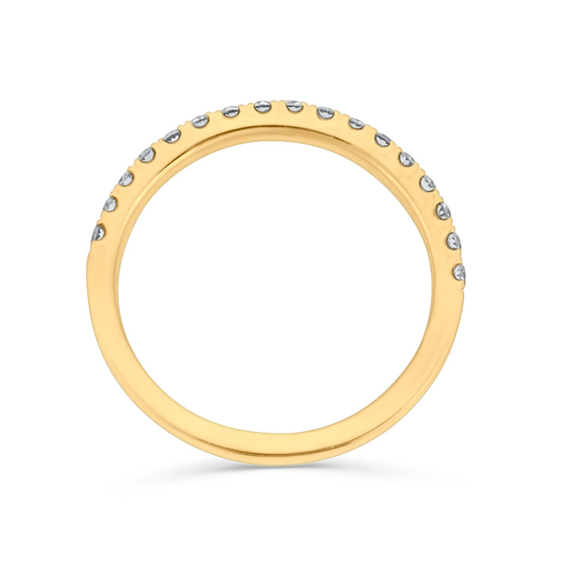 PRIVE'18K YELLOW GOLD 0.38CT 1/2 WAY WEDDDING BAND