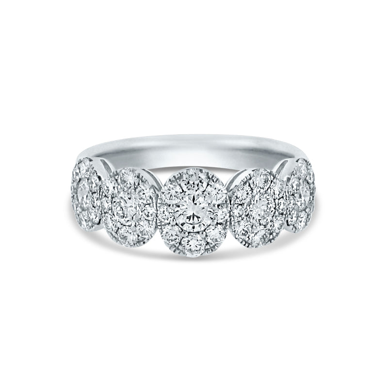 PRIVE'18K WHITE GOLD & 1.37CT PAVE SET OVAL FASHION RING