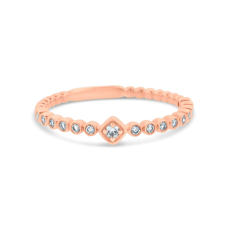 PRIVE' 18K ROSE GOLD & 0.12CT DIAMOND STACKABLE WEDDING RING