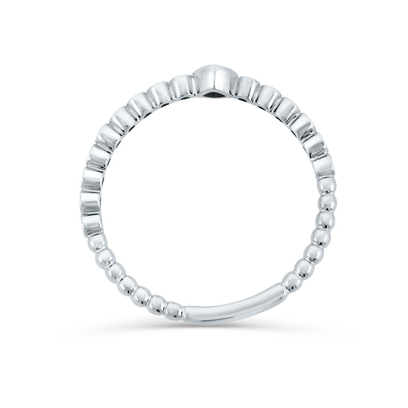 PRIVE' 18K WHITE GOLD & 0.12CT DIAMOND STACKABLE RING