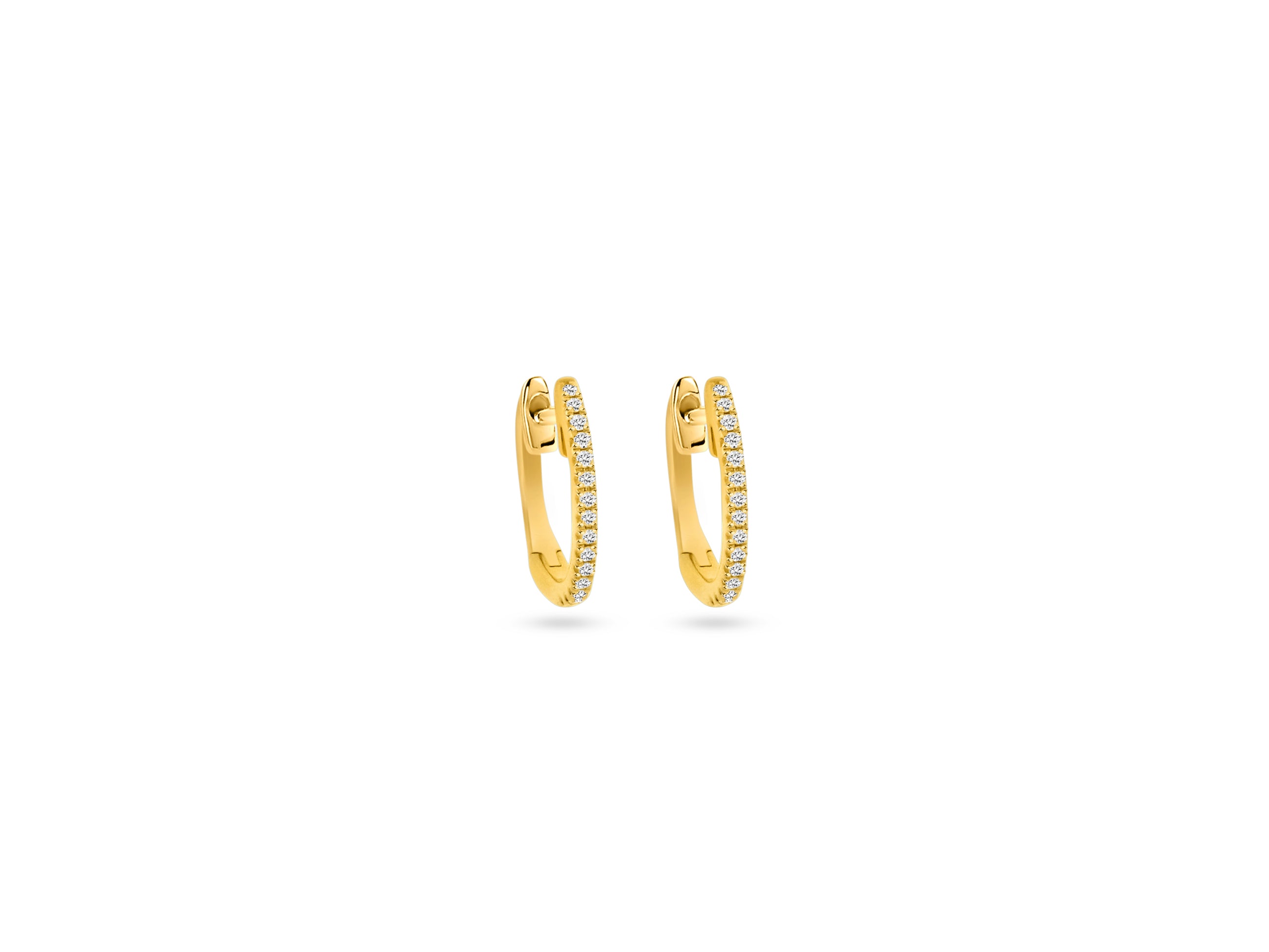 MULLOYS PRIVE'18K YELLOW GOLD .08CT VS-SI CLARITY G COLOR DIAMOND HOOPS