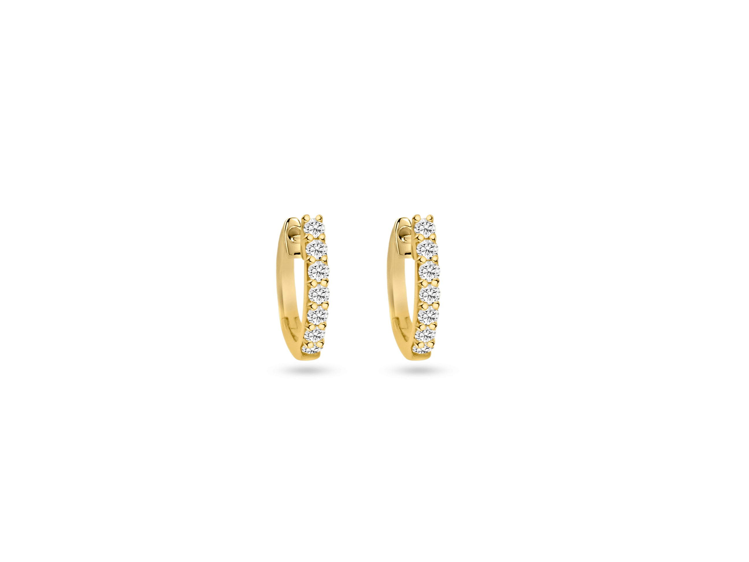MULLOYS PRIVE'18K YELLOW GOLD  .37CT VS-SI CLARITY G COLOR  DIAMOND HOOPS