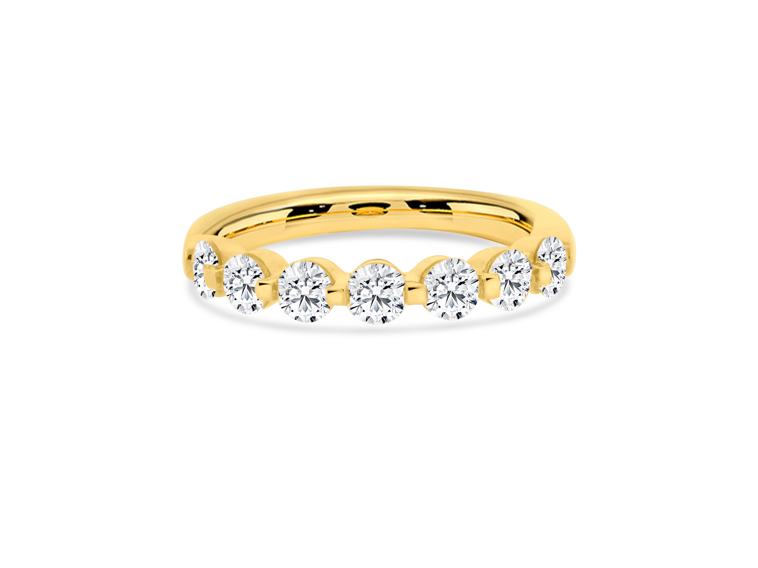 MULLOYS PRIVE'18K YELLOW GOLD  1.05CT VS-SI CLARITY G COLOR DIAMOND PURITY BAND 7 STONE