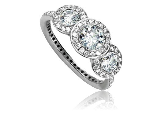 RITANI PLATINUM DIAMOND ENGAGEMENT RING WITH 0.31CTTW SI/G IN MOUNTING AND 1.01CTTW SI/G CENTER DIAMONDS FROM THE ENDLESS LOVE COLLECTION SIZE 6.25