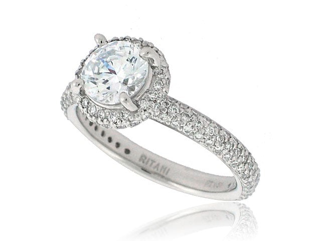 RITANI PLATINUM 0.82CT VS/G DIAMOND ENGAGEMENT RING SETTING FROM THE ENDLESS LOVE COLLECTION (CENTER STONE SOLD SEPARATELY)