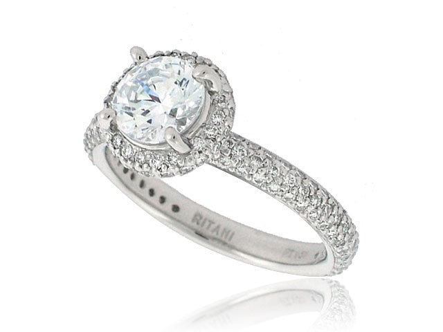 RITANI PLATINUM VS/G DIAMOND ENGAGEMENT RING SETTING FROM