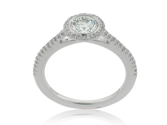 RITANI PLATINUM DIAMOND ENGAGEMENT RING CENTER IS .78CT SI1/F AND MOUNTING HAS .20CT SI1/G FROM THE BELLAVITA COLLECTION