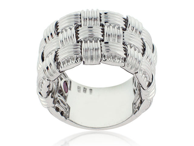ROBERTO COIN 18K WHITE GOLD WIDE BAND FROM THE APPASSIONATA COLLECTION