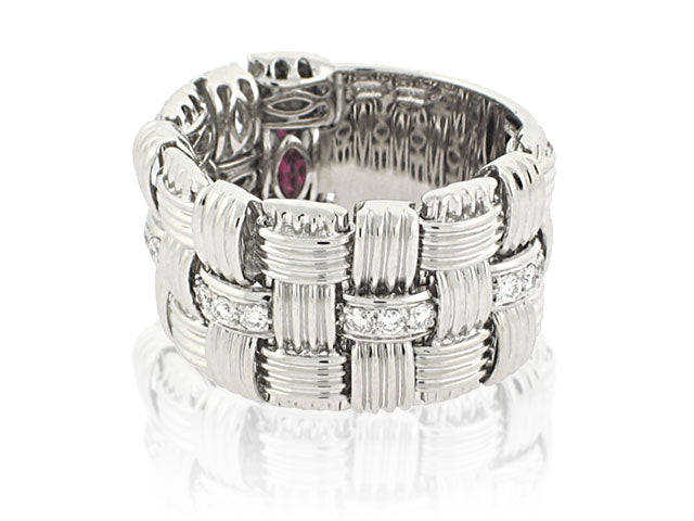 ROBERTO COIN 18K WHITE GOLD 0.31CT SI/G DIAMOND BAND FROM THE APPASSIONATA COLLECTION