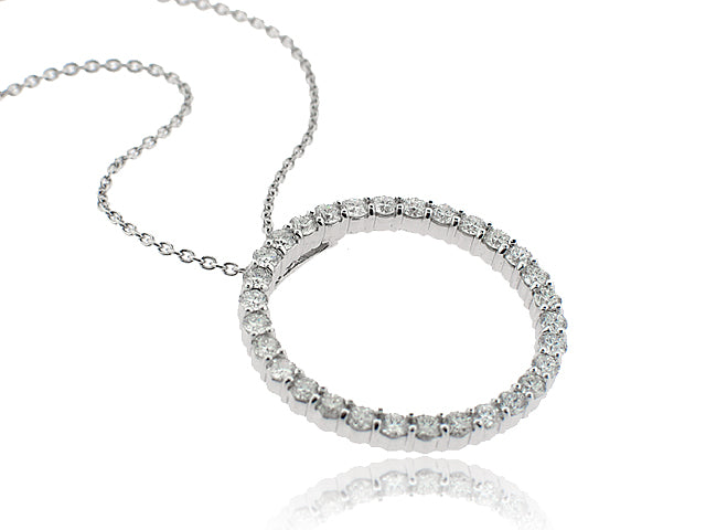 18K WHITE GOLD DIAMOND CIRCLE PENDANT FROM THE CIRCLE OF LIFE COLLECTION