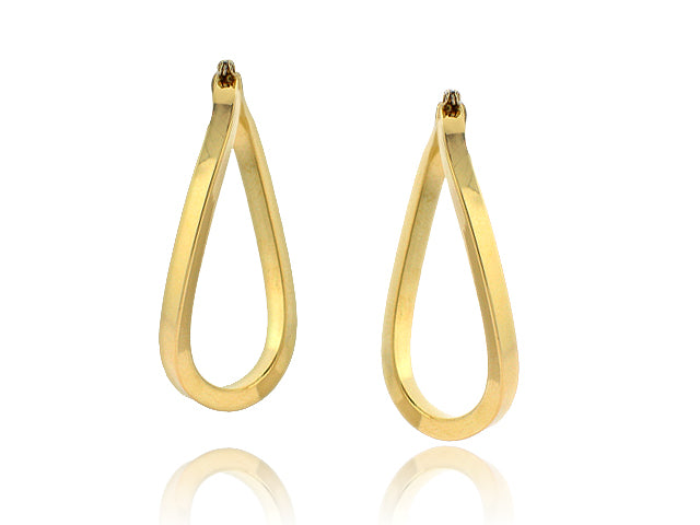ROBERTO COIN 18K YELLOW GOLD HIGH POLISHED TWIST HOOP EARRINGS FROM THE GOLD COLLECTION