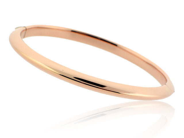 ROBERTO COIN 18K ROSE GOLD HIGH POLISHED OVAL BANGLE BRACELET FROM THE GOLD COLLECTION