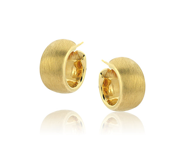 ROBERTO COIN 18K YELLOW GOLD WIDE SATIN HOOP EARRINGS FROM THE GOLD COLLECTION