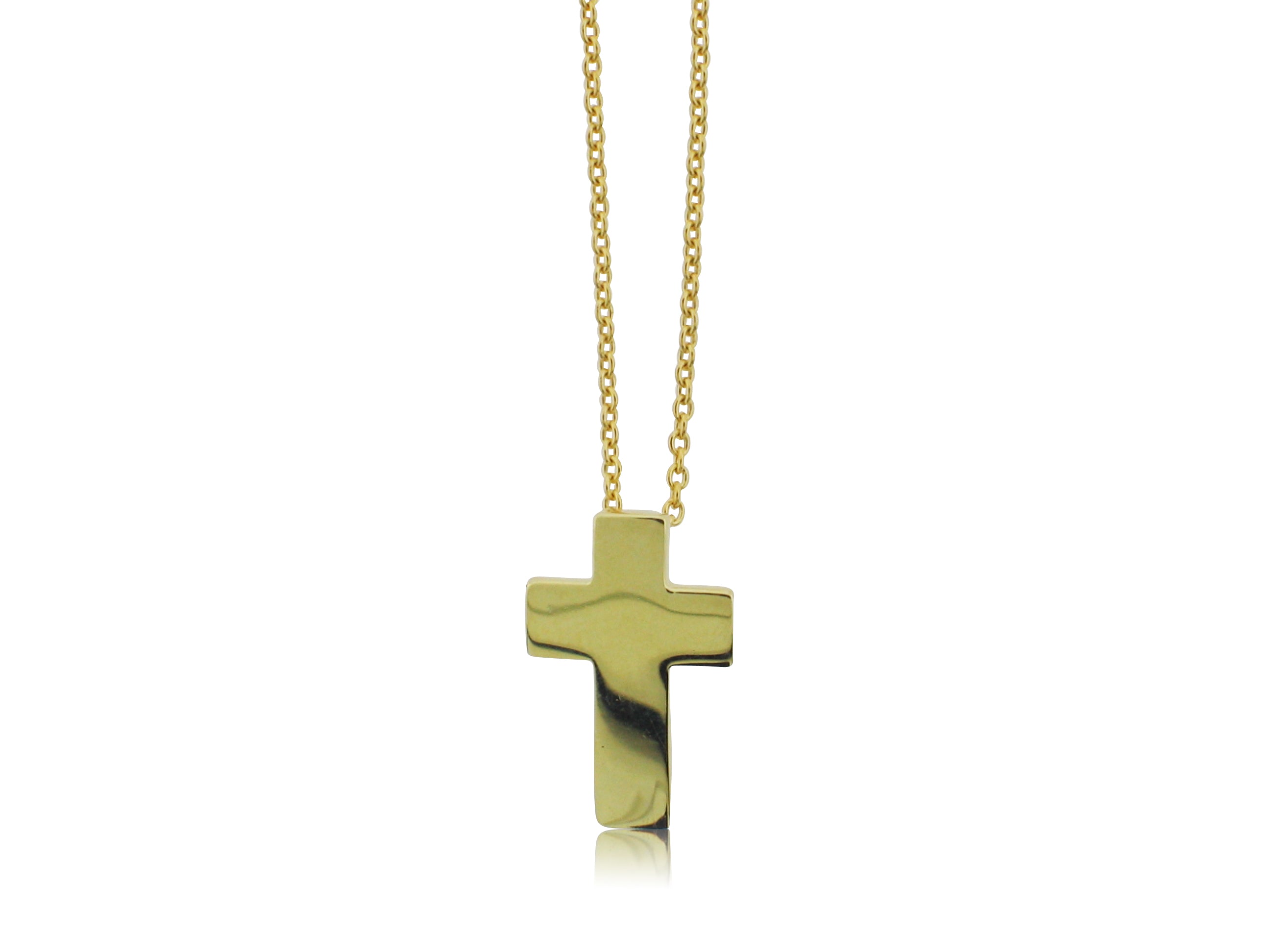 ROBERTO COIN 18K YELLOW GOLD CROSS ON CHAIN FROM THE GOLD COLLECTION