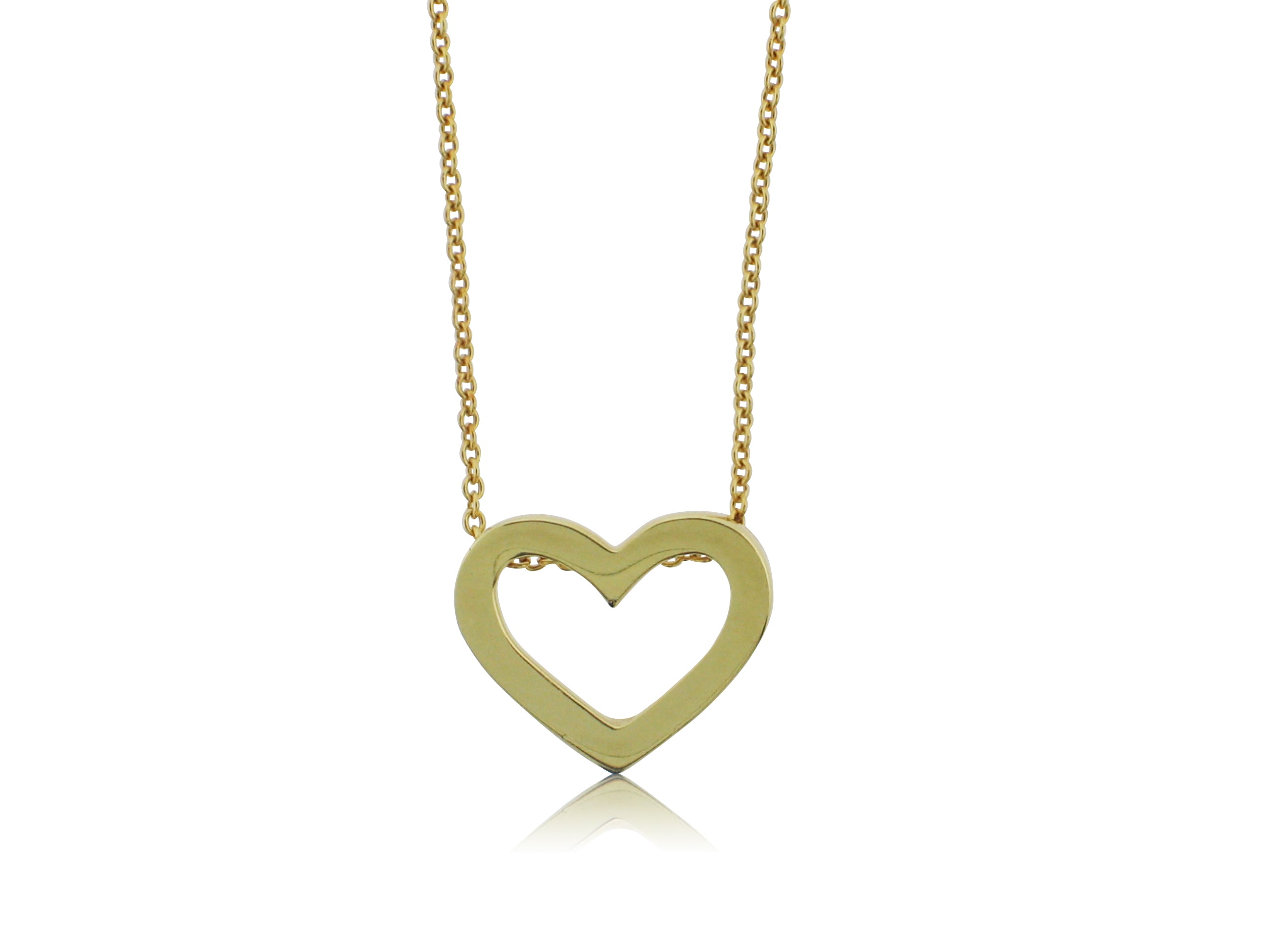ROBERTO COIN 18K YELLOW GOLD HEART NECKLACE FROM THE GOLD COLLECTION