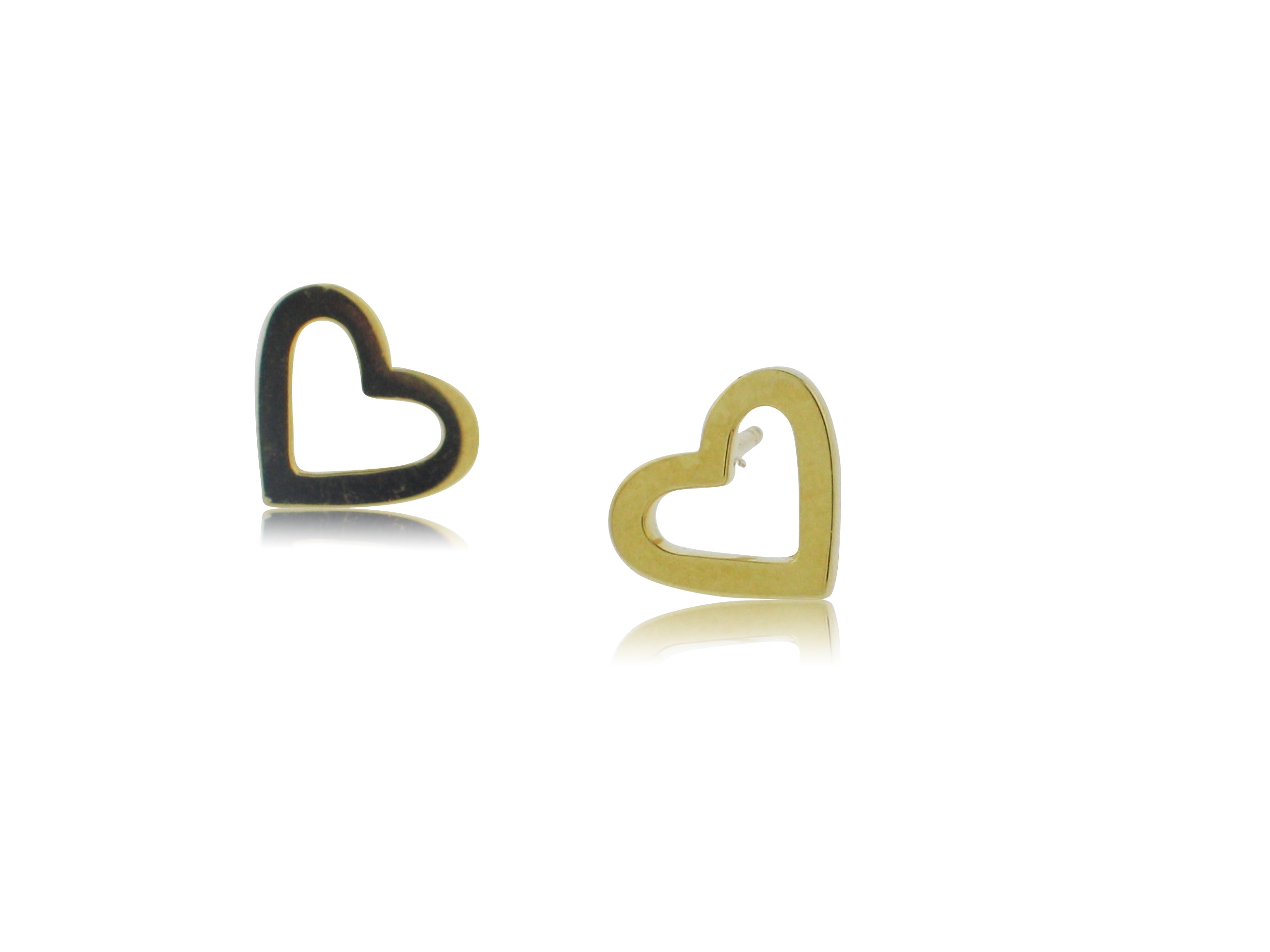 ROBERTO COIN 18K YELLOW GOLD HEART STUD EARRINGS FROM THE GOLD COLLECTION
