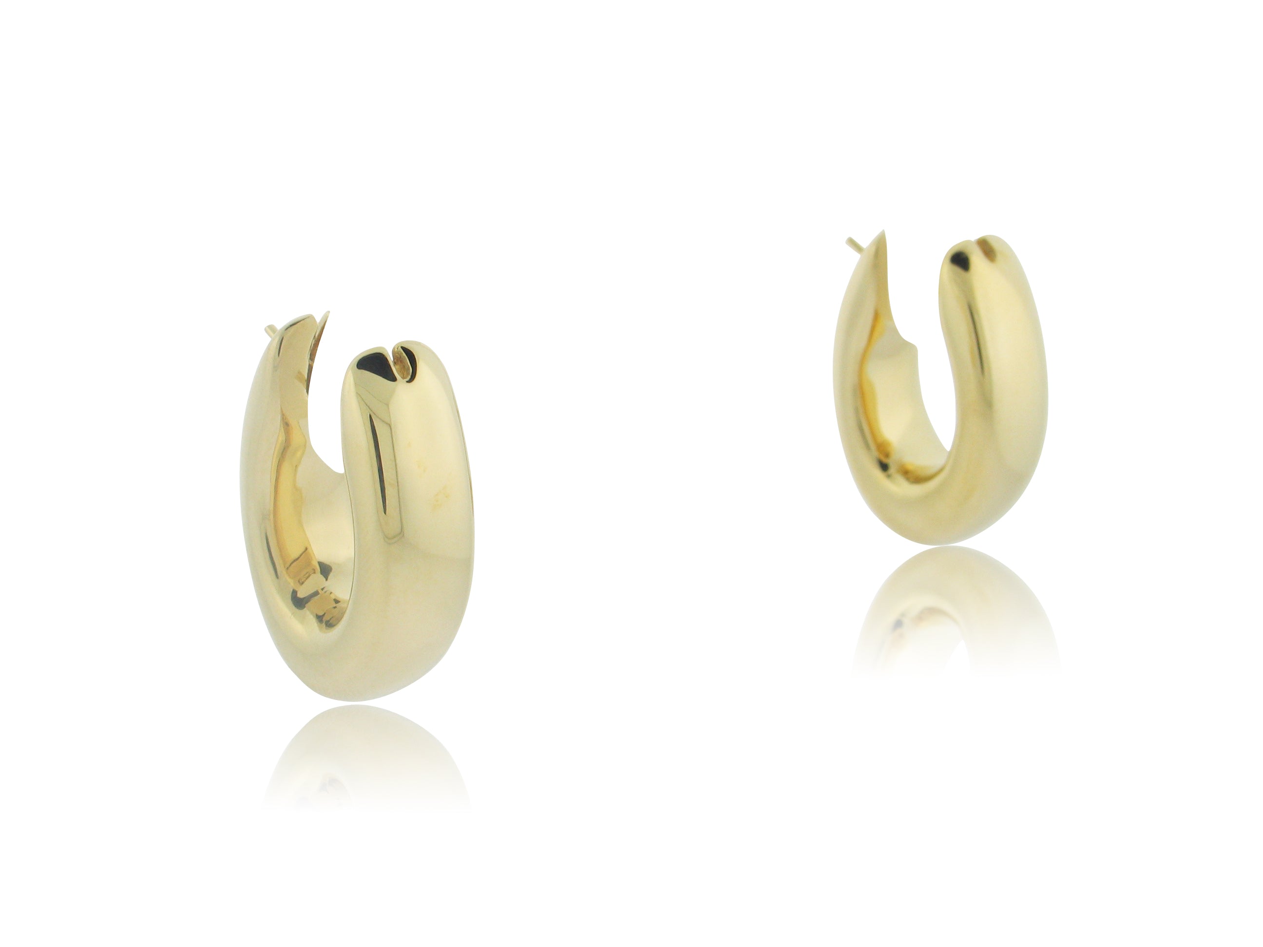 ROBERTO COIN 18K  YELLOW GOLD HIGH POLISHED HOOP EARRINGS FROM THE GOLD COLLECTION