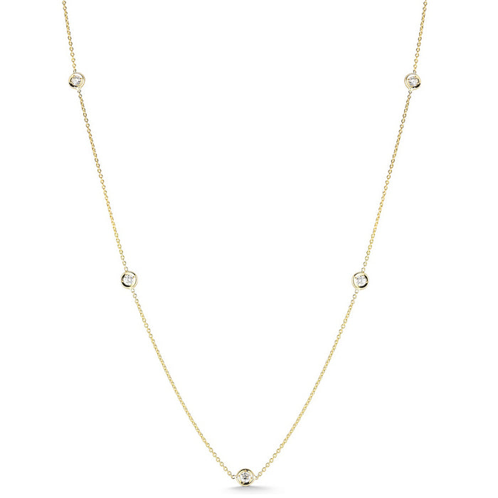 ROBERTO COIN 18K YELLOW GOLD 0.23CT SI/G DIAMOND  NECKLACE FROM THE DIAMONDS BY THE INCH COLLECTION