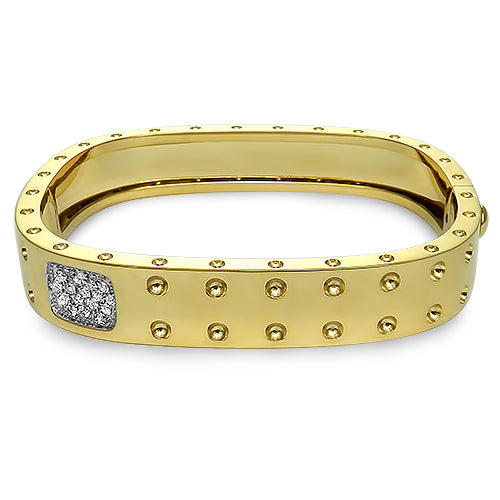 Roberto Coin 18K White Gold Love in Verona Diamond Open Frame Bangle-51412  - Hyde Park Jewelers