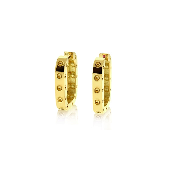 ROBERTO COIN 18K YELLOW GOLD HOOP EARRING FROM THE POIS MOI COLLECTION