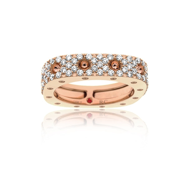 ROBERTO COIN 18K ROSE AND WHITE GOLD 0.67CT DIAMOND RING FROM THE POIS MOI COLLECTION
