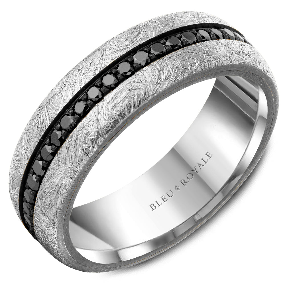 White Gold Diamond Mens Wedding Band With Diamond Inside Neil Lane