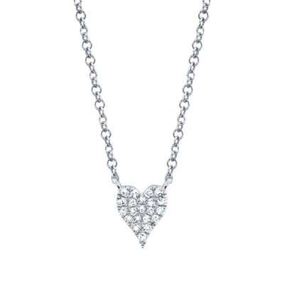 14K WHITE GOLD 0.05CT DIAMOND HEART NECKLACE